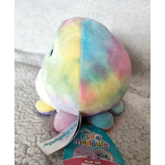 Squishmallow 5" OPAL Smiling Octopus Plush, Tie-Dye Pink/Yellow/Blue, KellyToy - Picture 12 of 16